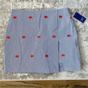 NWT Crown & Ivy Blue and Red Striped Skirt